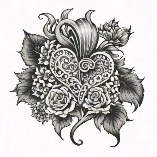 coeur humain "totof for ever" tattoo design idea