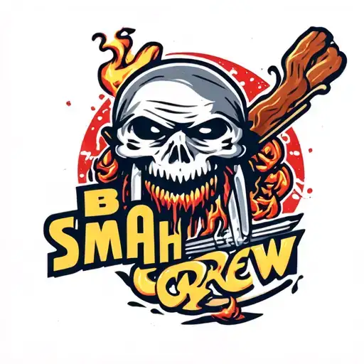BBQ Smash Crew Logo tattoo design idea