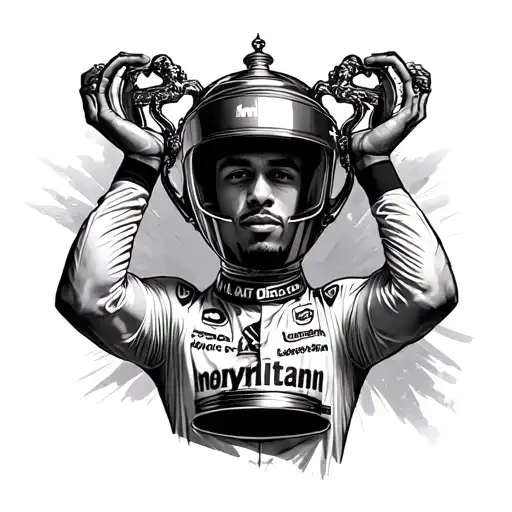 Lewis Hamilton Lifting a title integrated tattoo design idea