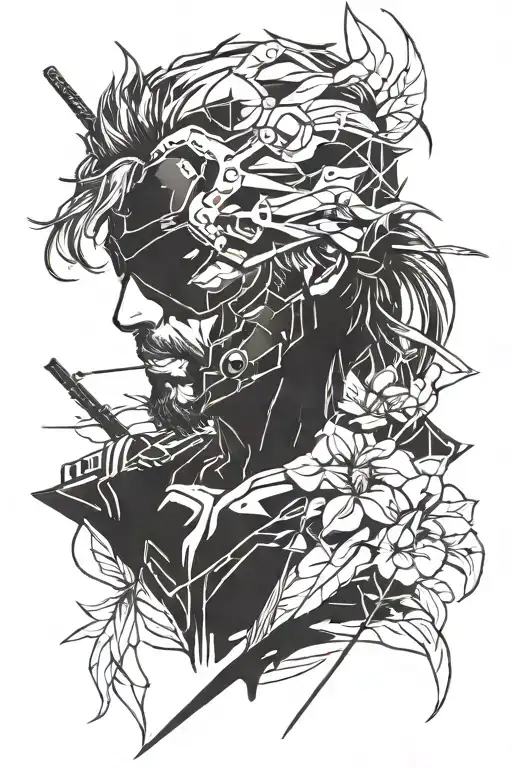 Metal Gear Solid black tattoo design idea
