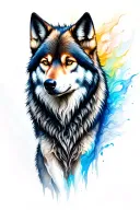 lone alpha wolf tattoo design idea