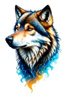 lone alpha wolf tattoo design idea
