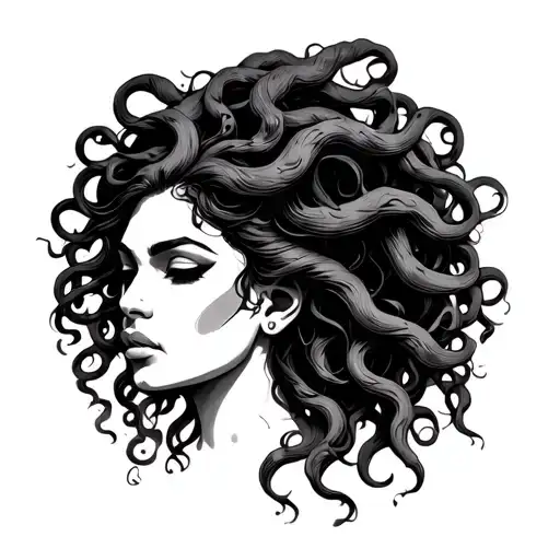 African American Medusa tattoo design idea