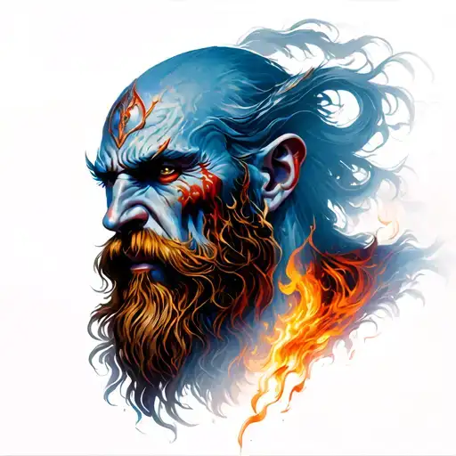 god of war mimir god tattoo design idea
