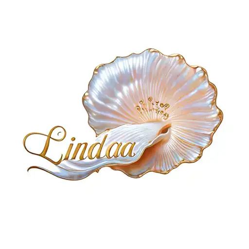 "Linda " pearl lying in waves tattoo design idea