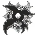 henna inspired patterns moon lilith hand tattoo design idea