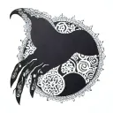henna inspired patterns moon lilith hand tattoo design idea