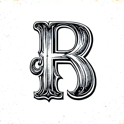 cattle brand using a capital B and a capital H placed with the B inverted so the back is against the leg of the H tattoo design idea