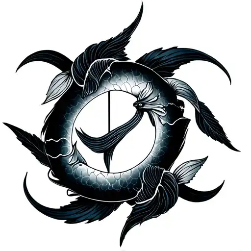 Libra and Pisces tattoo design idea