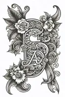 initials for children, g, j, c, b tattoo design idea