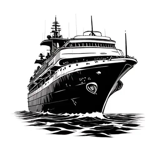 car ship casino tattoo design idea