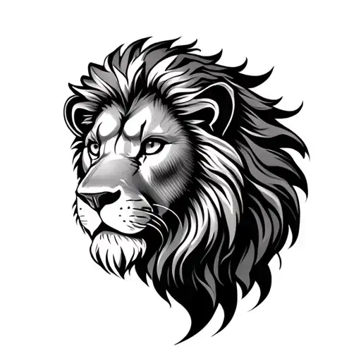 lion head sin of pride tattoo design idea