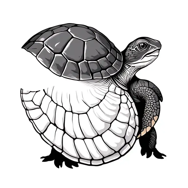  PE ARK writtenon shell of  happy turtle  tattoo design idea