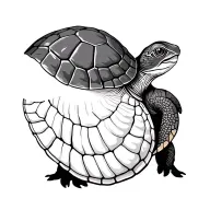  PE ARK writtenon shell of  happy turtle  tattoo design idea