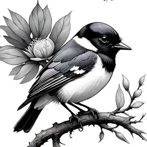 Willy Wagtail tattoo design idea