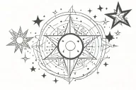 celestial elements like stars tattoo design idea