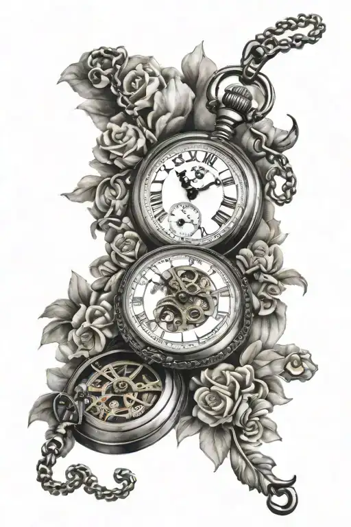 Thomas pierce 2 pocket watches tattoo design idea