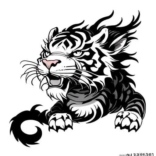 Simplified Korean tiger/haetae/dragon tattoo design tattoo design idea
