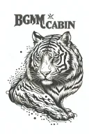 tiger BGMI log cabin tattoo design idea
