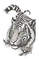 tiger BGMI log cabin tattoo design idea
