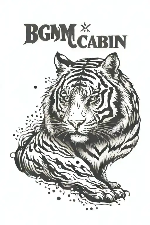 tiger BGMI log cabin tattoo design idea