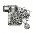 A medication vial filled with neurons tattoo design idea