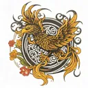 "Yuuki" (勇気) - Courage + Rising Phoenix Concept: The kanji for Courage (勇気) combined with a phoenix tattoo design idea