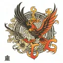 "Yuuki" (勇気) - Courage + Rising Phoenix Concept: The kanji for Courage (勇気) combined with a phoenix tattoo design idea