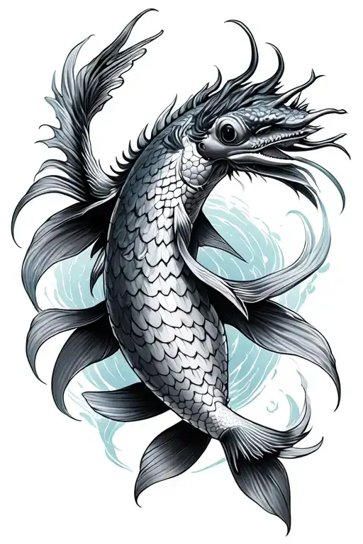 koi fish dragon tattoo design idea