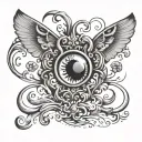 classic belly button tattoo design idea