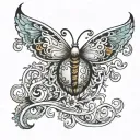 classic belly button tattoo design idea