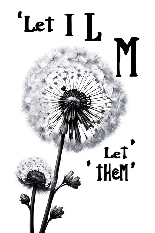 "Let them " "Let them " dandelion blowing tattoo design idea