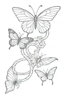 snake and butterfly's  tattoo design idea