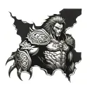 lion escanor reaper tattoo design idea