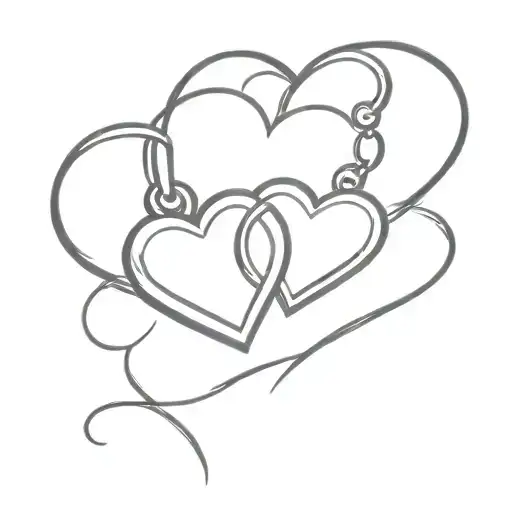 two love heart lockets tattoo design idea