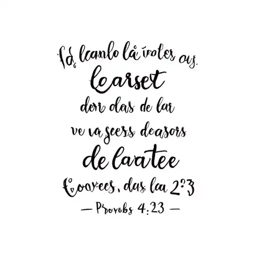 "Proverbs 4:23" Verset de la bible verse tattoo design idea