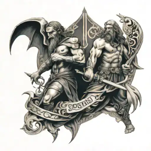 elijah vs Baal prophets tattoo design idea