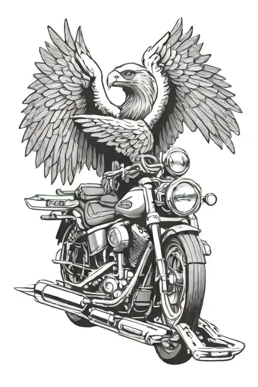 Harley Davidson eagle tattoo design idea