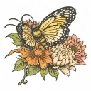 chrysanthemum and moth tattoo design idea