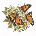 chrysanthemum and moth tattoo design idea