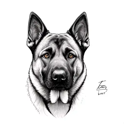 Portrait Of  Kangal Dog In Black And Grey Realism Tattoo tattoo design idea
