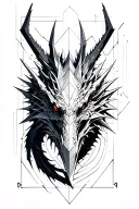 Cyberpunk Dragon dead tattoo design idea