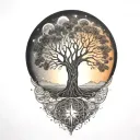 tree of life and sun and moon  tattoo design idea