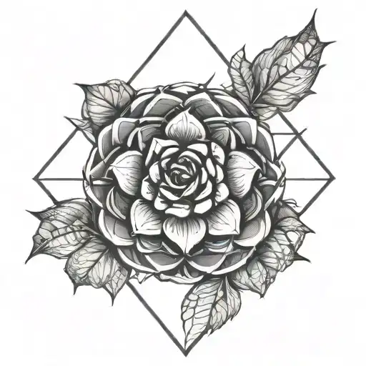 mandala mit rose growing tattoo design idea