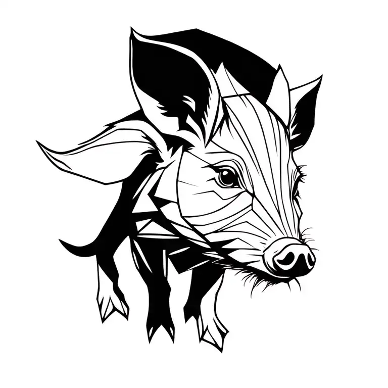 Wildboar piglet tattoo design idea