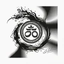 simple buddhist enso tattoo design idea