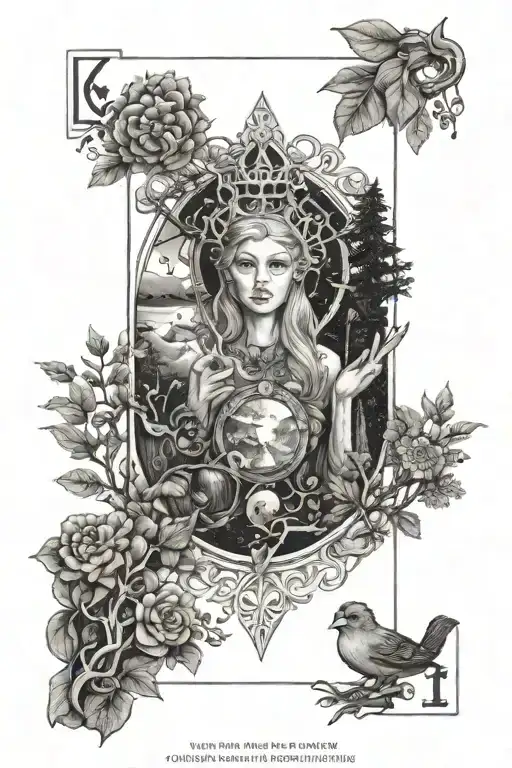 magic, psychic, tarot card, forest names cabeswater, teen friendship and first loves, nostalgia, adventure, dreams, king tattoo design idea