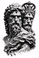 zeus and hades Greek god tattoo design idea