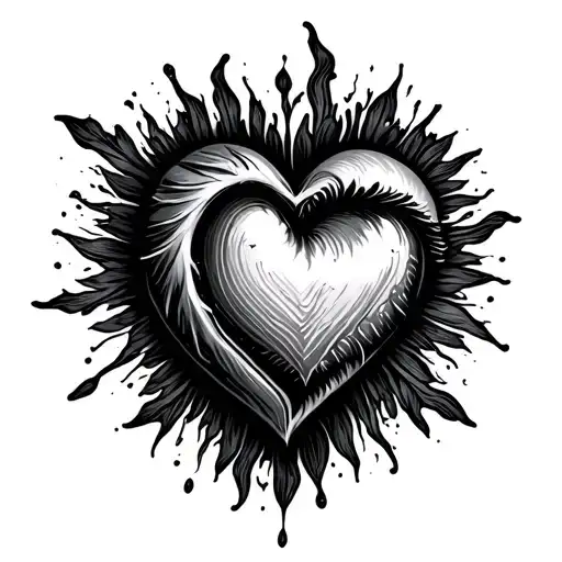 thumb prints into heart tattoo design idea