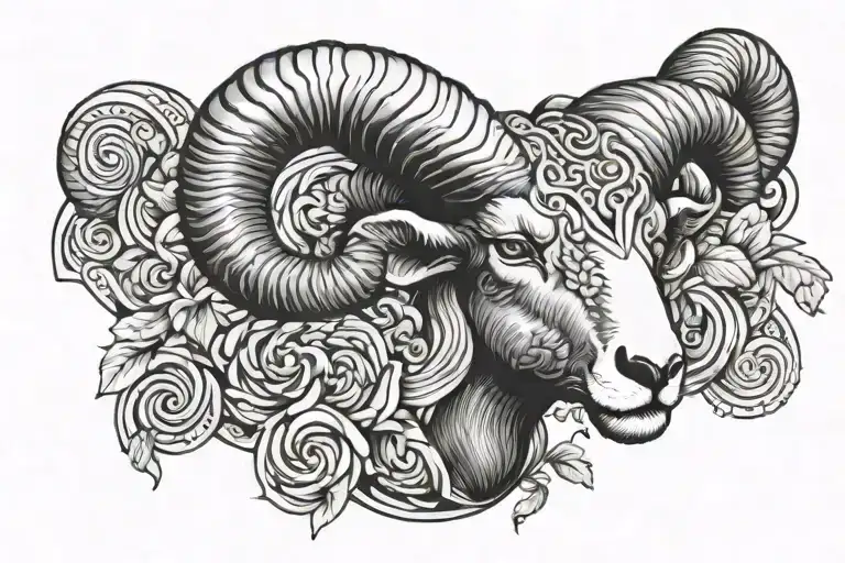 aries ram wrap my arm tattoo design idea